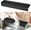 Sink Edge Protector with Suction Cup, 30" x 4", Silicone Sink Splash Guard for Kitchen & Bathroom, Protect Countertop from Scratches, Stains, for Stainless Steel Granite Quartz