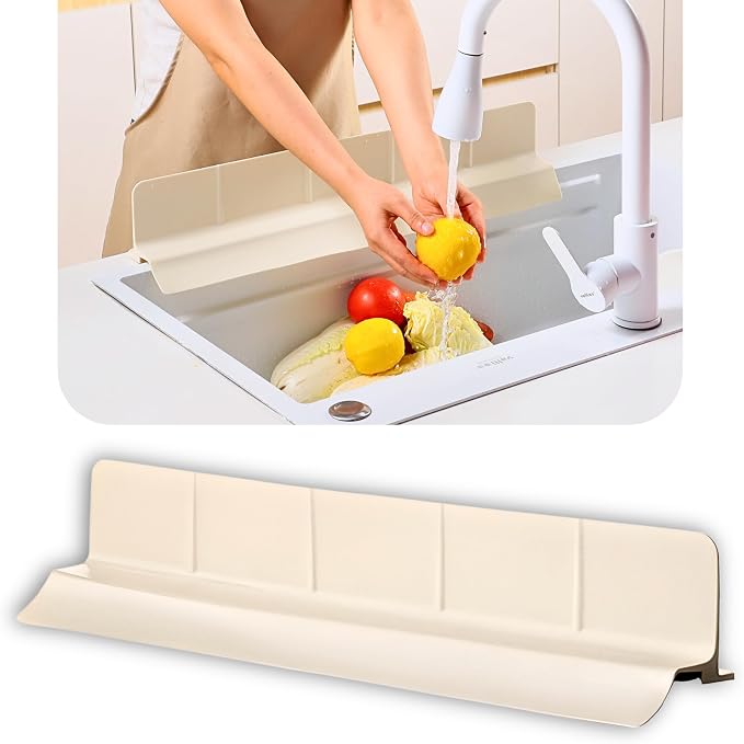 MessOut Sink Splash Guard | Premium Korean Silicone | 3 Practical Sizes for Maximum Coverage |Solution for Mess Free Dish-washing | Super Strong Suction to nearly all Shelf-tops.