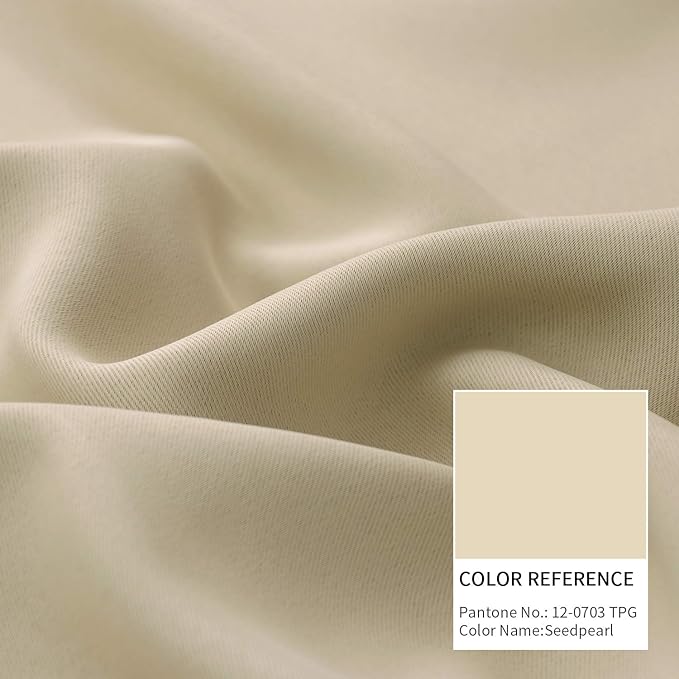 BGment Beige Blackout Curtains 63 Inches Length for Bedroom - Thermal Insulated Drapes Room Darkening with Rod Pocket for Living Room, 42 x 63 Inch, 2 Panels