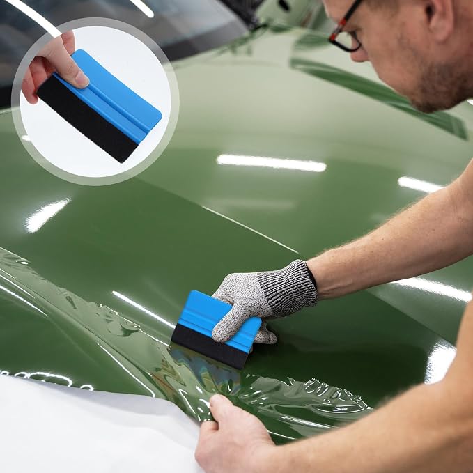 20 Pack Vinyl Squeegee with 20PCS Squeegee 4 Inch Felt Fabric Squeegee Decal Scraper Applicator Tool Wallpaper Smoothing Tool for Tint Film Decal