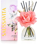 Reed Diffusers Set Citrus Herb Garden Scented 8.5oz Freshener for 140 Days | Dried Flowers, Elegant Decorative Rose, 10 Sticks, Long Lasting Home Fragrance, Bedroom Shelf Decor,Birthday Gifts for Women