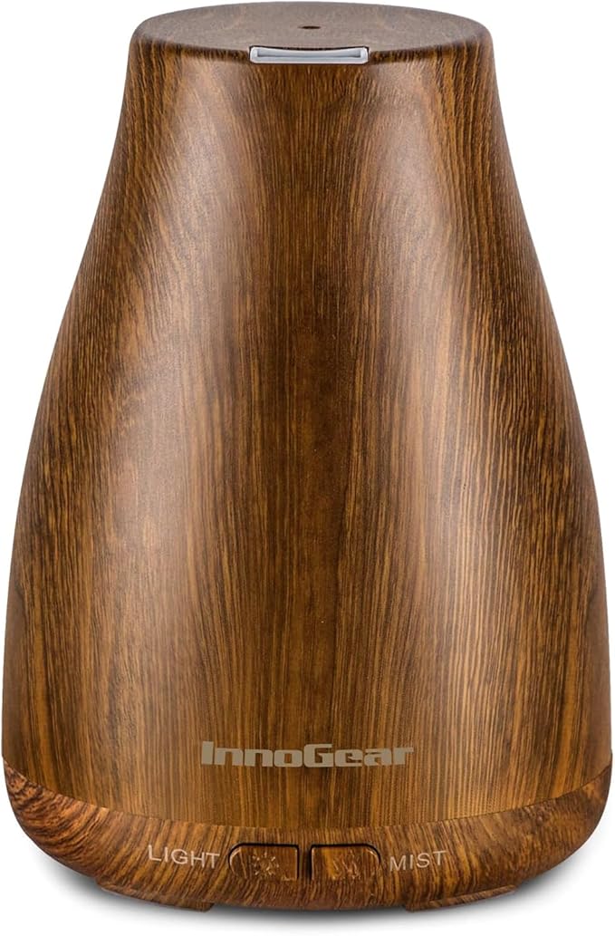 InnoGear Essential Oil Diffuser Ultrasonic Diffusers for Home Scent, Bronze | Cool Mist Humidifier, Aromatherapy, Large Room, Run up to 8hrs, Waterless Auto Off, 7 Lights, Living Room, Quiet Operation