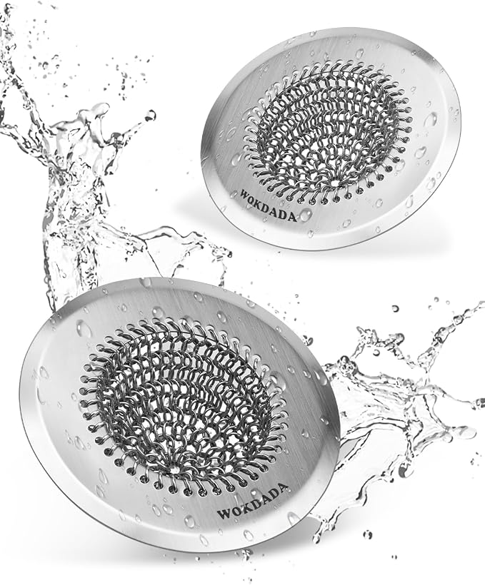 Wokdada Sink Drain Strainer, Reversible Easy Clean Mesh Sink Strainer with 304 Stainless Steel,Revolutionary Anti-Rust Large Kitchen Sink Strainer Food Catcher for Garbage Disposal Without Clogging