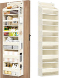 6 Tiers Over The Door Organizer, Behind The Door Storage Hanging Shelves | Heavy Duty Hanging Organizer Storage with Large Capacity Pockets for Closet Wall Bathroom Bedroom Nursery Pantry, 1 Beige