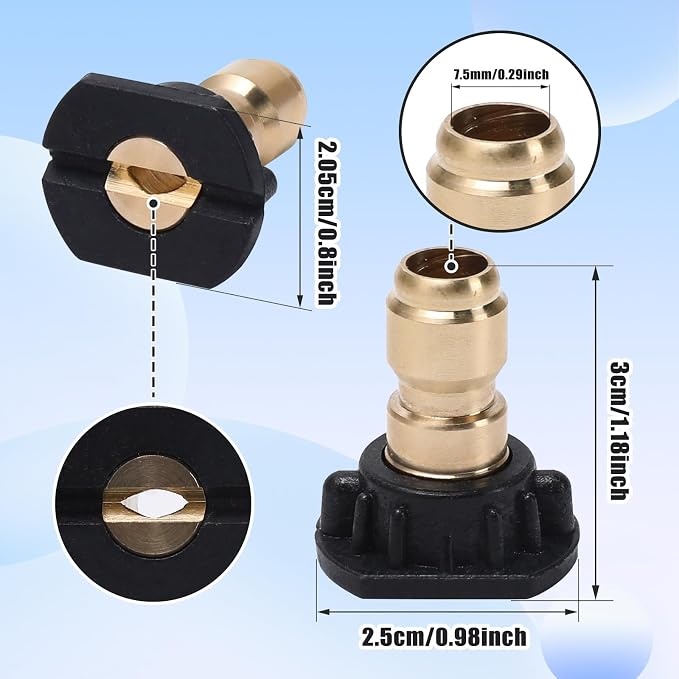 Pressure Washer Tips, 7 Pack Power Washer Soap Nozzles, 65 Degree Black, 1/4 Inch Quick Connect, 4000 PSI