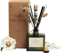 Craft & Kin Premium Mayan Copal Reed Diffuser – 3.4 oz Natural Essential Oil Diffuser for Home & Bathroom – Long-Lasting Fragrance with Rattan Scent Sticks – Green Glass Room Decor