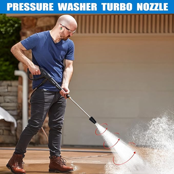 Weslymoo Pressure Washer Spray Nozzle, Power Washer Tips 4000 PSI Max Rotating with 5 Pressure Washer Tips, 1/4" Quick Connect for Cleaning Patio，Brick，Driveway，Vinyl Surface, 4.0 Gpm 4.0 Orifice