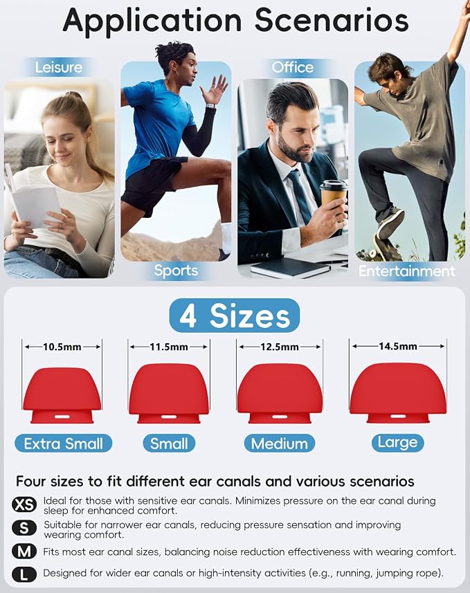 4 Pairs Replacement Ear Tips for AirPods Pro 1st /2nd(Red) | with Noise Reduction Hole,Built-in dust Guard Screen Silicone Ear Tips with Cleaning Pen