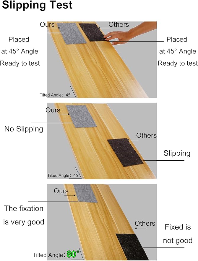 Non Slip Rug Pad Grippers - 6x9, 1/8" Thick, (Felt + Rubber) Double Layers Area Carpet Mat Tap, Provides Protection and Cushioning for Hardwood or Tile Floors