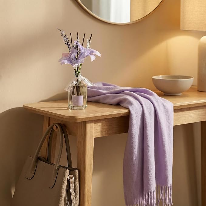 Reed Diffuser - Lavender Eucalyptus 8.5 Fl.oz Flower Reed Diffuser with Sticks, Bedroom Bathroom Shelf Decor (Floral Basket Collection)