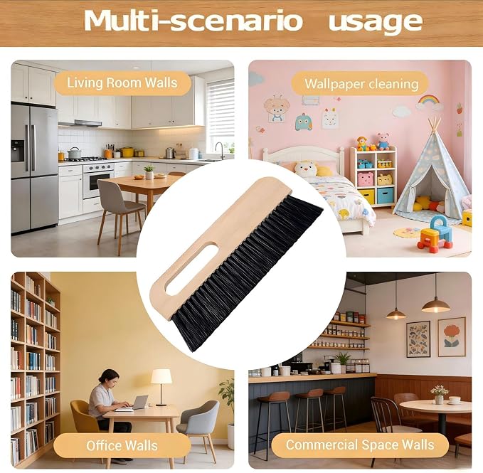 6 Pcs Concrete Trowel with Comfort Wood Handle, Wallpaper Brush Trowel for Concrete Texturing in Curbs Gutters Hard to Reach Areas, Multi-Use Wall Texturing & Wallpaper Smoothing Tool