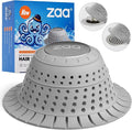 zaa Bathtub Drain Hair Catcher, Premium Silicone Shower Hair Catcher, 1Pack Collapsible Hair Stopper for Pop Up and Regular Drains of Shower, Bathtub, Bathroom Sink, Bathroom Fixture Accessories, Gray