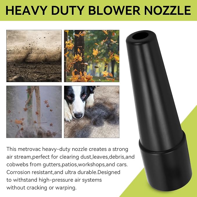 Heavy Duty Blower Nozzle MVC-195AA,Compatible With Metrovac Models B3 & MB | Powerful Dust And Debris Blaster Vacuum Cleaner Nozzle,Useful for Drying Cars,Motorcycles Or Other Surfaces After Washing