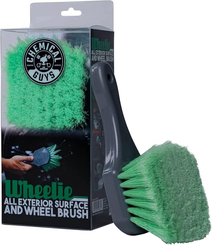 Chemical Guys ACCG08 Wheelie All Exterior Surface and Wheel Brush (Safe for Cars, Trucks, SUVs, RVs, Motorcycles, & More) Green (Pack of 12)