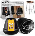 1 Inch Heavy Duty Rubber Chair Leg Caps - 24 PCS Non-Slip Furniture Floor Protectors with Metal Inserts for Wood, Tile, Carpet - Fits Chairs,Stools,Bar Stools