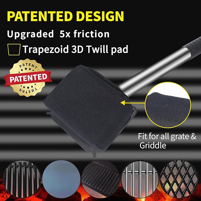 XUDAKAIXIN Grill Brush Bristle Free,(Only Replaceable Cleaning Head No Grill Brush)-Black