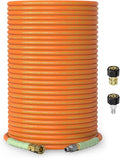 3/8" ID Pressure Washer Hose 200 ft, 4800 PSI Steel-Braided & Durable - Flexible & Kink-Resistant, Power Washer Hose with Swivel Quick Connect & M22-14mm Adapter, Hot/Cold Water Compatible