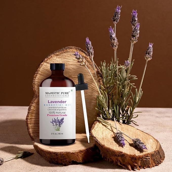 Majestic Pure Lavender Essential Oil for Diffuser - 2 Fl Oz | 100% Natural Tea Tree Oil for diffuser blends, candle making, wax melts, soap making, massage, Air Freshening