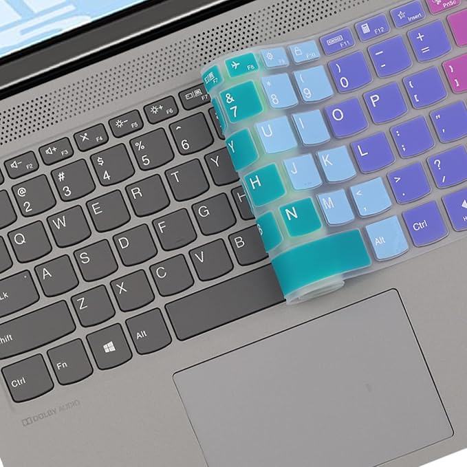 Keyboard Cover for Lenovo Yoga 7i 15.6, ideaPad 5 15.6", Lenovo Flex 5 15.6, Yoga Slim 7 15, ideaPad 3i 15, ideaPad Slim 7 15.6, ThinkBook 15p, ThinkBook 15 G2 G3 US Keyboard Cover -Rainbow