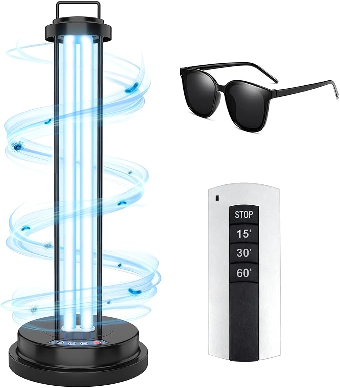 Home Disinfection Device, Dust Mites Remover, 40W UVC Light Sanitizer, UV Disinfection Lamp, Ultraviolet Sanitizer for Home, Room & Kitchen, Ultraviolet Light with 3 Speed Timings