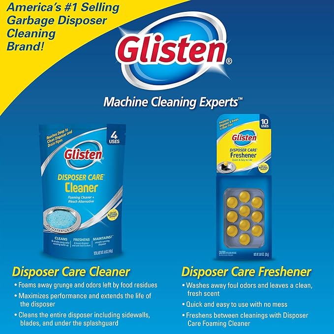 Glisten Disposer Care Foaming Cleaner, Lemon Scent, 4 Use (Pack of 2)