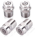 4 Pack Surface Cleaner Replacement Nozzle Tips 0° 6.0 Orifice 1/4"NPT | Stainless Steel, Max 4000 PSI, High Pressure Surface Cleaner Nozzle, Compatible with Water Broom & Undercarriage Washer