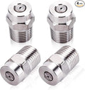 4 Pack Surface Cleaner Replacement Nozzle Tips 40° 2.5 Orifice 1/4"NPT | Stainless Steel, Max 4000 PSI, High Pressure Surface Cleaner Nozzle, Compatible with Water Broom & Undercarriage Washer