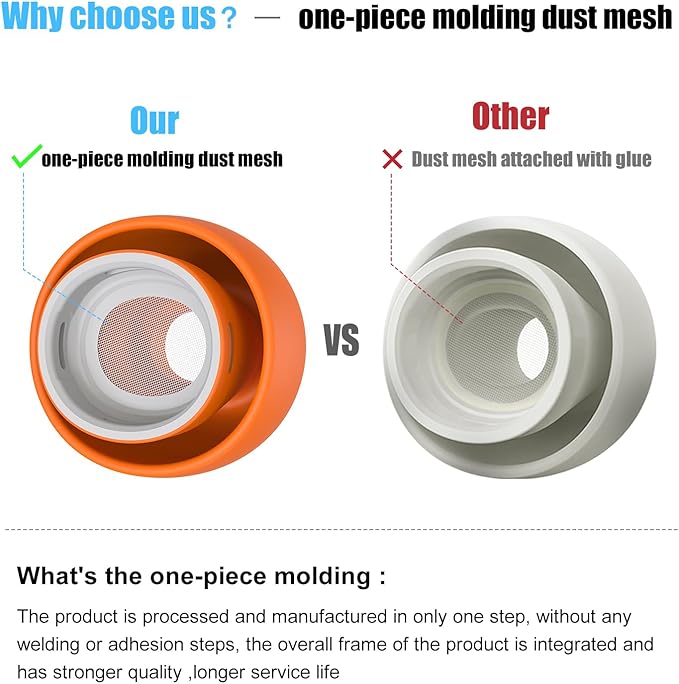 3 Pairs Replacement Ear Tips for AirPods Pro 2nd & 1st(S/M/L, Orange) | with Noise Reduction Hole, Silicone Ear Tips with Cleaning Pen & Portable Storage Box, Fit in the Charging Case