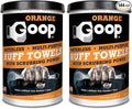 GOOP Orange Heavy Duty Ruff Towels with Scrubbing Power, 10” x 12” Dual Textured Multi-Purpose Cleaning Wipes, Removes Dirt, Grease, Oil, 72 Count (Pack of 2)