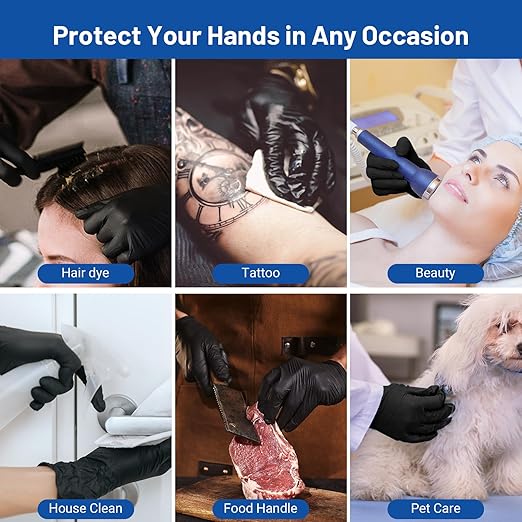 JMU Black Nitrile Gloves Small Case of 1200, 3.5Mil Nitrile Exam Gloves, Latex Free, Powder Free