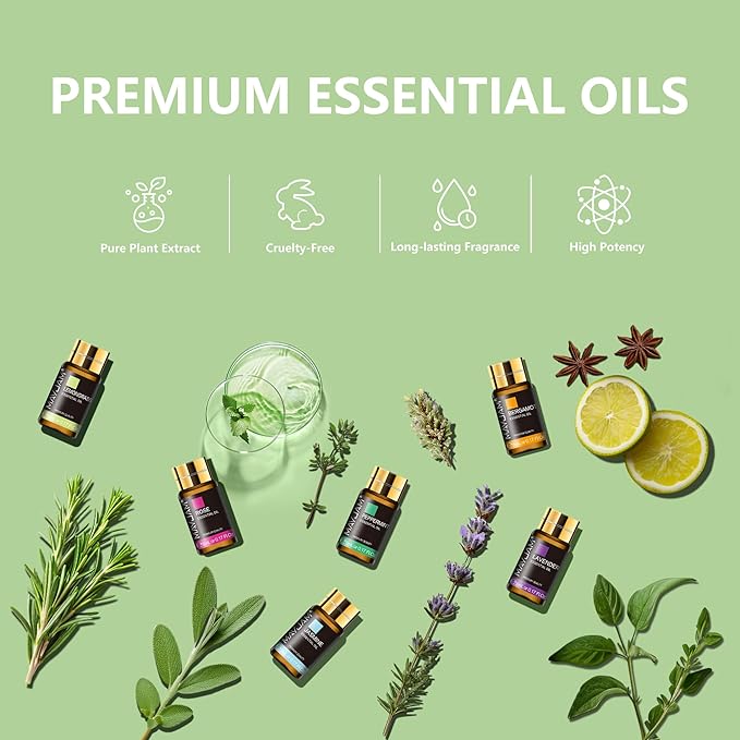 MAYJAM Tea Tree 20 Pcs Pure Essential Oil Gift Set, for Diffuser, Humidifiers, Skin Care, Massage, Fragrance Oil Scent for DIY Candle and Soap Making, Gift for Friend (5ML)