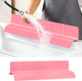 23Inch Sink Splash Guard – Extended Length & Tall Silicone Kitchen Sink Splash Guard with Overhang Drainage Design & Strong Suction Cups for Countertop (Rose Pink, 23''x3.5'')