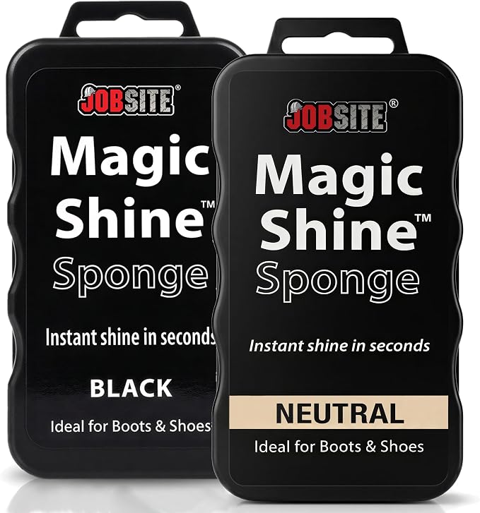JobSite Instant Express Leather Boot & Shoe Shine Sponge - Black & Neutral Pack