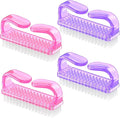 Larbois Handle Grip Nail Brush, Hand Fingernail Brush Cleaner Scrubbing Kit Pedicure for Toes and Nails Men Women (4 Pack)