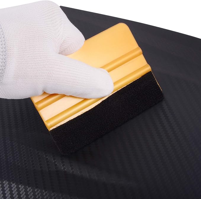 EHDIS 10pcs Vinyl Squeegee 4 Inch Car Vinyl Scraper Decal Applicator Window Tint Wallpaper Smoothing Tool with Black Fabric Felt Edge -Gold