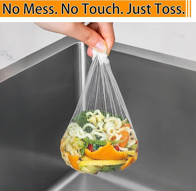 400 Pack Disposable Drain Covers for Sourdough, Ultra-Fine Mesh Sink Strainer Bags, Sourdough Drain Catcher Nets for Kitchen Sink, Food Scraps, Hair & Coffee Grounds