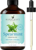 Handcraft Blends Spearmint Essential Oil – Huge 4 Fl Oz – 100% Pure and Natural – Premium Grade Essential Oil for Diffuser and Aromatherapy, Skin, Massage, Candle and Soap Making Fragrance