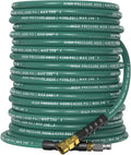 Pressure Washer Hose 100 ft, 4200 PSI Steel-Braided & Durable - Flexible & Kink-Resistant, Power Washer Hose with 3/8" Swivel Quick Connect, Hot/Cold Water Compatible - 100 Foot, Green