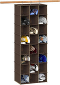 Simple Houseware 24 Section Shelves Hanging Shoes Organizer, Brown | 3 Metal Hooks, 8 Tier, Holds Up to 24 lbs