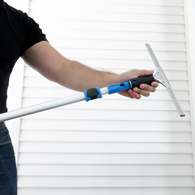 Unger Professional Connect & Clean Performance Squeegee for Glass & Window Care with Replacement Rubber,Heavy Duty Cleaning Supplies with Streak-Free Results,Handheld Cleaner Tool, 12 Inch(Pack of 10)