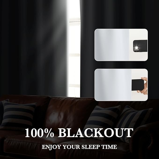 RYB HOME White Short Blackout for Small Window 45 inches Length, Thermal Insulated 100% Blackout Noise Reducing Window Shades for Bedroom Office, 29 inches Wide by 45 inches Long