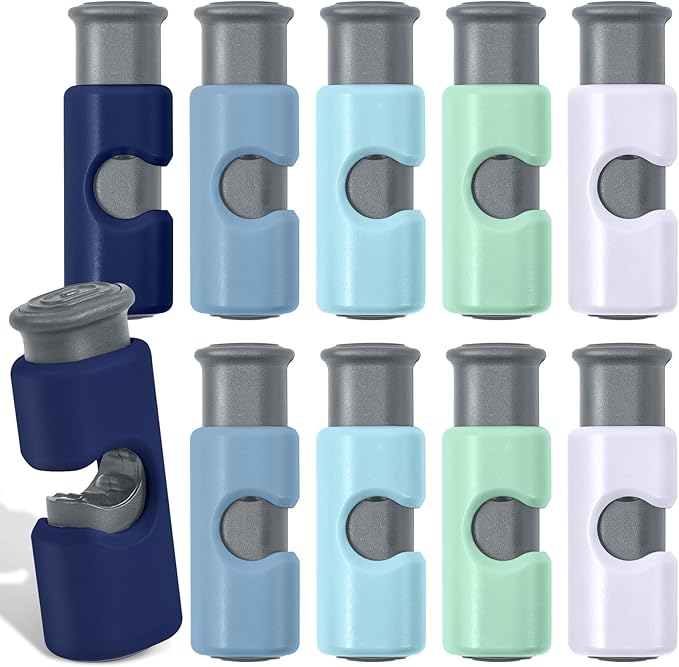 10 Pack Squeeze and Lock Bread Bag Clips, Reusable, Sturdy Plastic, Easy to Use, 5 Colors