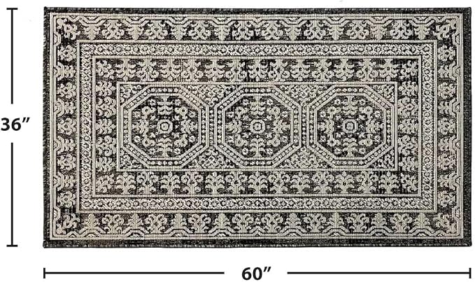 Pilgrim Home and Hearth 19676-1 - 3'x5' Area Rug - Area Rug with Non-Slip Backing, Ideal for Enteryway, Living Room, Bedroom, Kitchen, Bathroom, Laundry Room - Easy Clean, Durable, Low Pile Rug