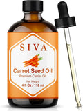SIVA Carrot Seed Carrier Oil, Glass Bottle with Dropper, 4 Fl Oz (118 ml) | Carrot Seed Oil for Face Care, Skin Care, Facial Oil, Hair Care, Scalp Massage, Body Massage, Dilution & DIY Beauty Blends
