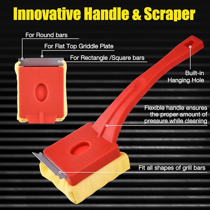 Grill Brush Bristle Free,Steam Cleaning Grill Brush - Safe for All Grill Types,Replaceable Head Barbecue Grill Cleaning Brush