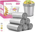4 Gallon 180pcs Small Silver Grey Trash Bags Strong Garbage Bags, Bathroom Trash Can Bin Liners, Plastic Bags for Office, Waste Basket Liner, Fit 12-15 Liter, 3.5,4,4.5 Gal（Silver Grey 180）