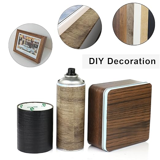 BOMEI PACK Wood Grain Repair Tape,Self Adhesive Repair Patch for Furniture, Floors, Cabinets, Windows, Doors, RV, Home Decor and DIY Projects (2, Black)