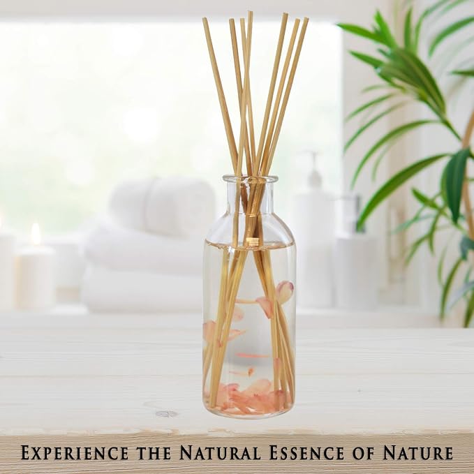 Reed Diffuser Set, Moonlit Petals - Bathroom Shelf Décor | Magnolias, Peonies, Daisies, Honeysuckle, Pear & Rosewood, Great Gift Idea for Mom, Grandma, Aunt, Wife or Sister