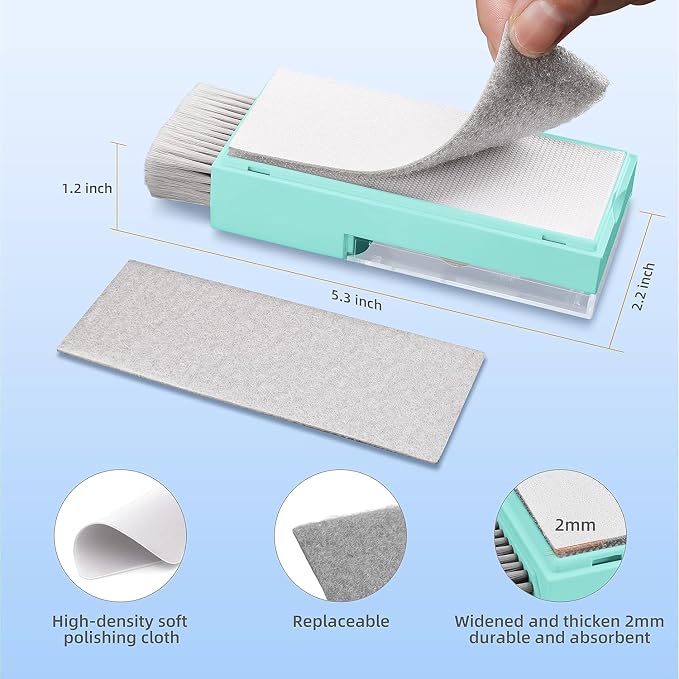 Keyboard Cleaner & Laptop Cleaning Kit for Computer Screen, TiffanyBlue | High-density Soft brush, Screen Cleaner Spray,2mm Thicken Large Microfiber Polishing Cloth,Metal Pen Tip,Flocking Sponge