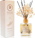 Reed Diffuser Set - Vanilla Coconut Oil, Oil Diffuser Sticks, Bathroom Diffuser, Bathroom Shelf Decor, 200ml with Preserved Flowers - PEANÄK